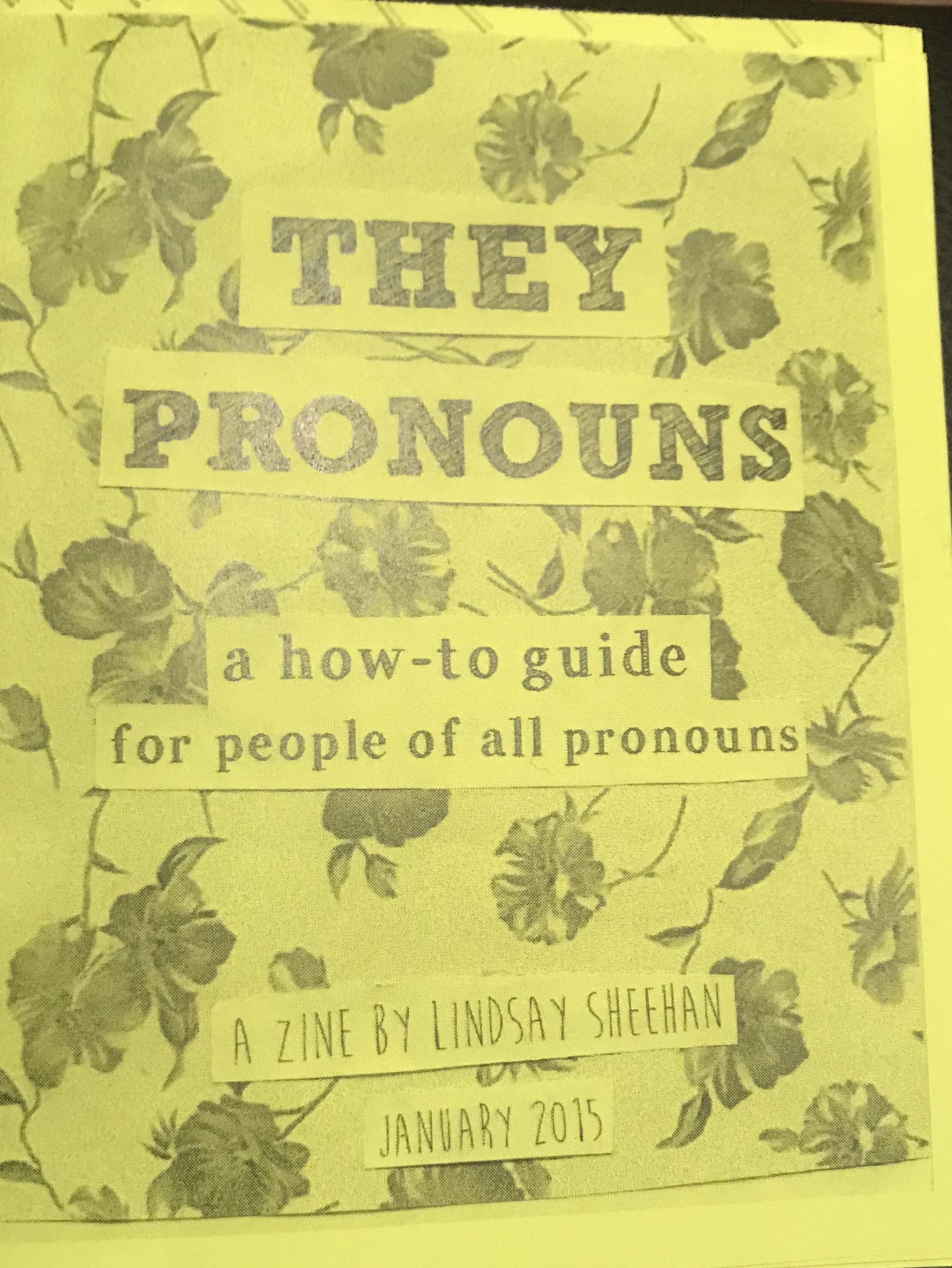 They Pronouns (green cover with floral background)
