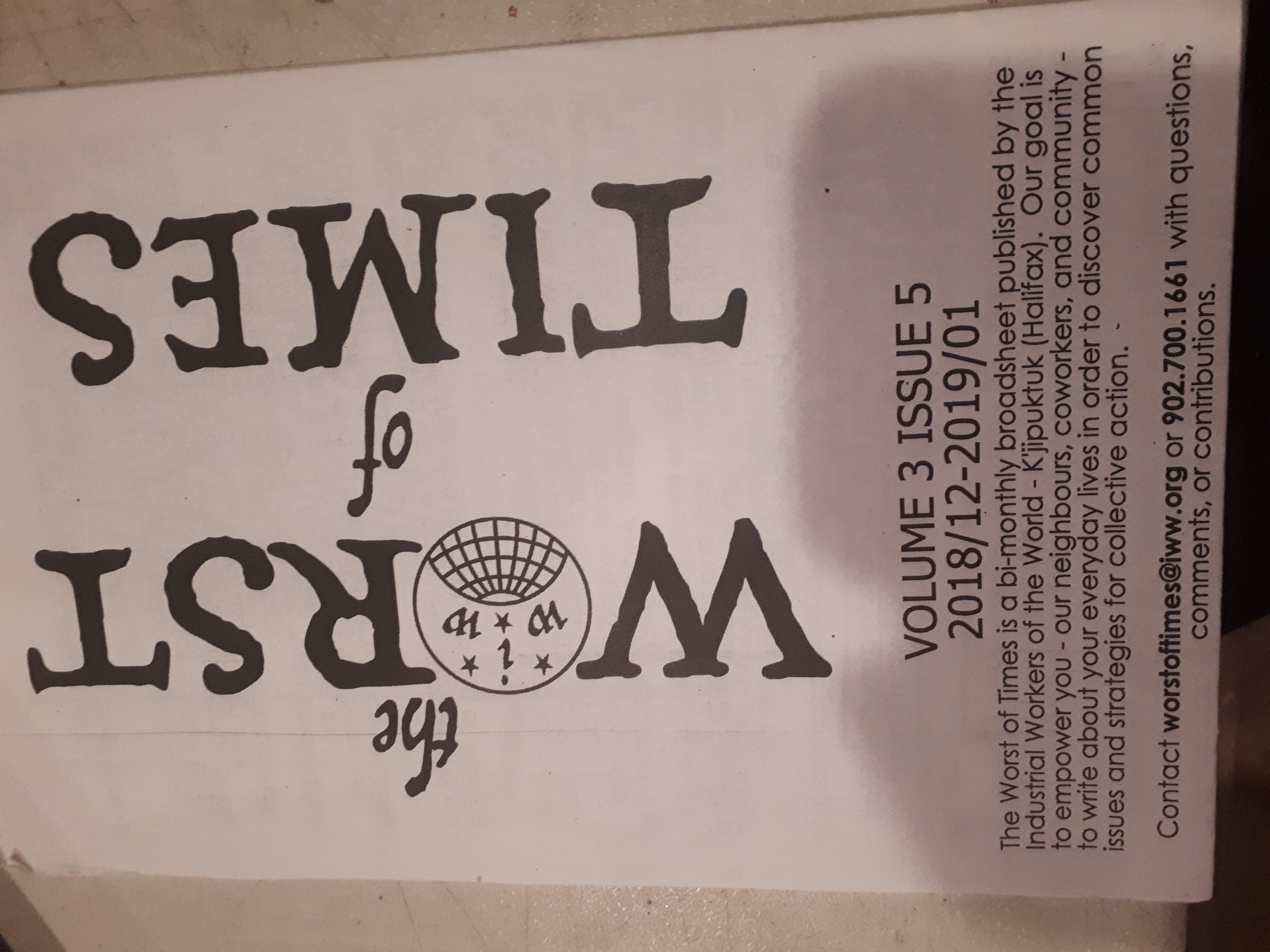 Text that reads: The Worst of Times Volume 3 Issue 5