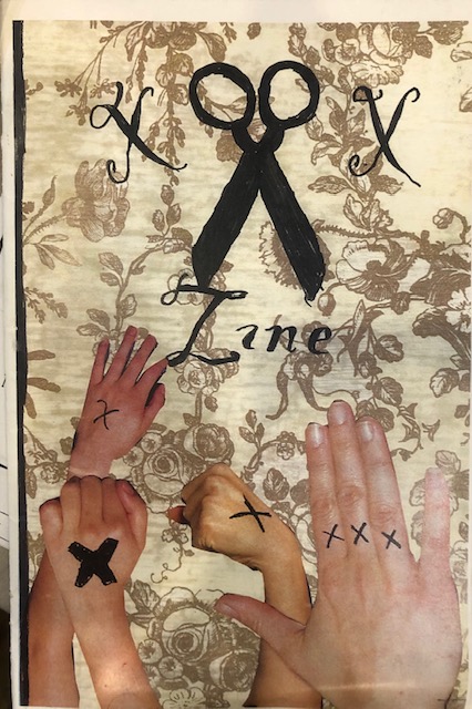 Brown floral background with collage of hands