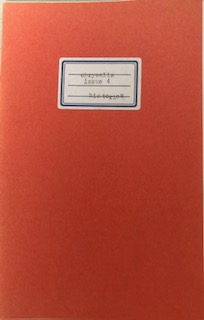 Red cover, title typed on sticker