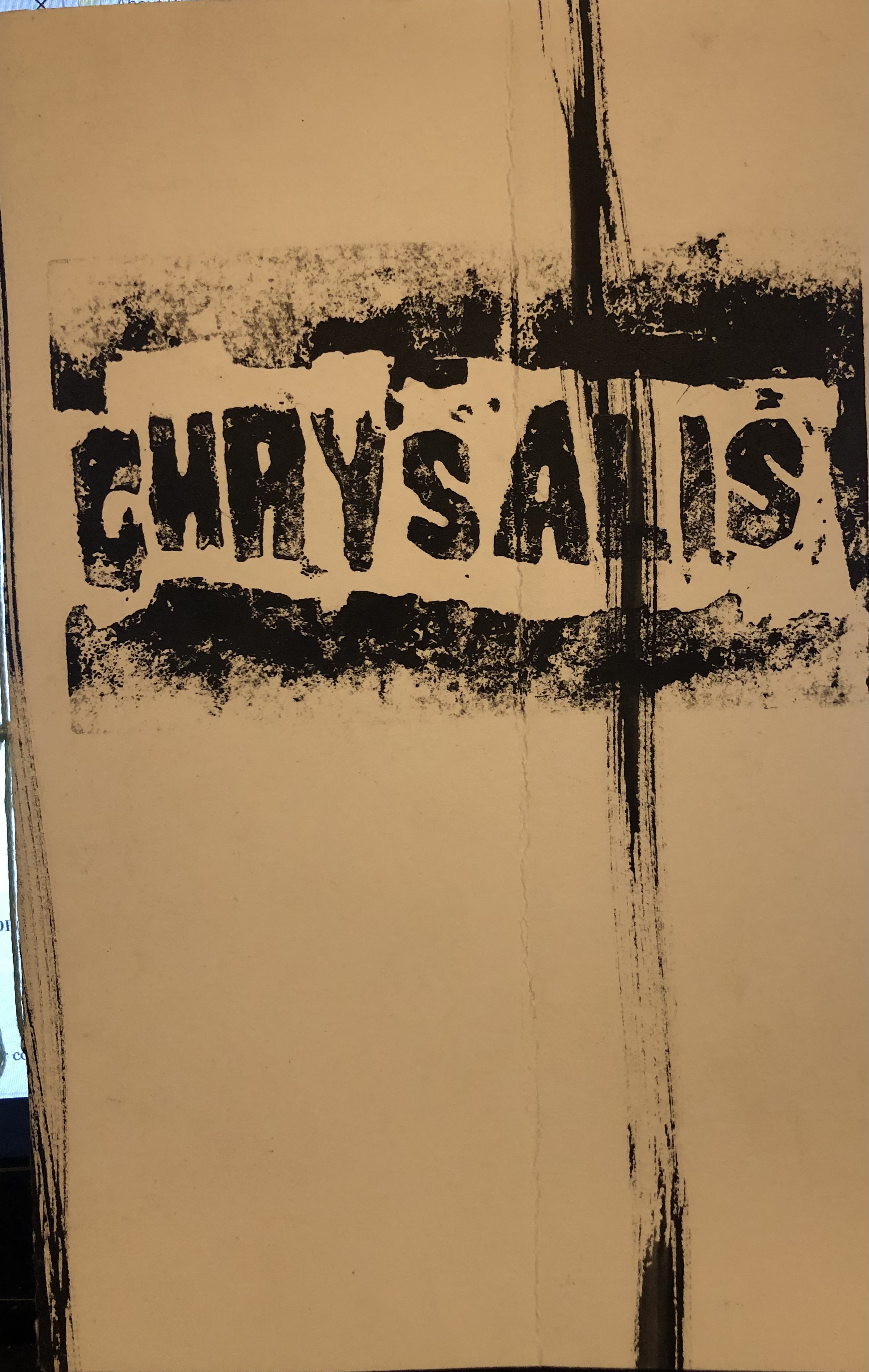 white cover reads "CHRYSALIS" in black letters