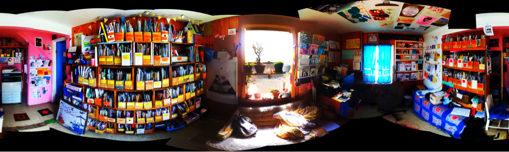 Panorama interior of main floor at 5684 Roberts Street