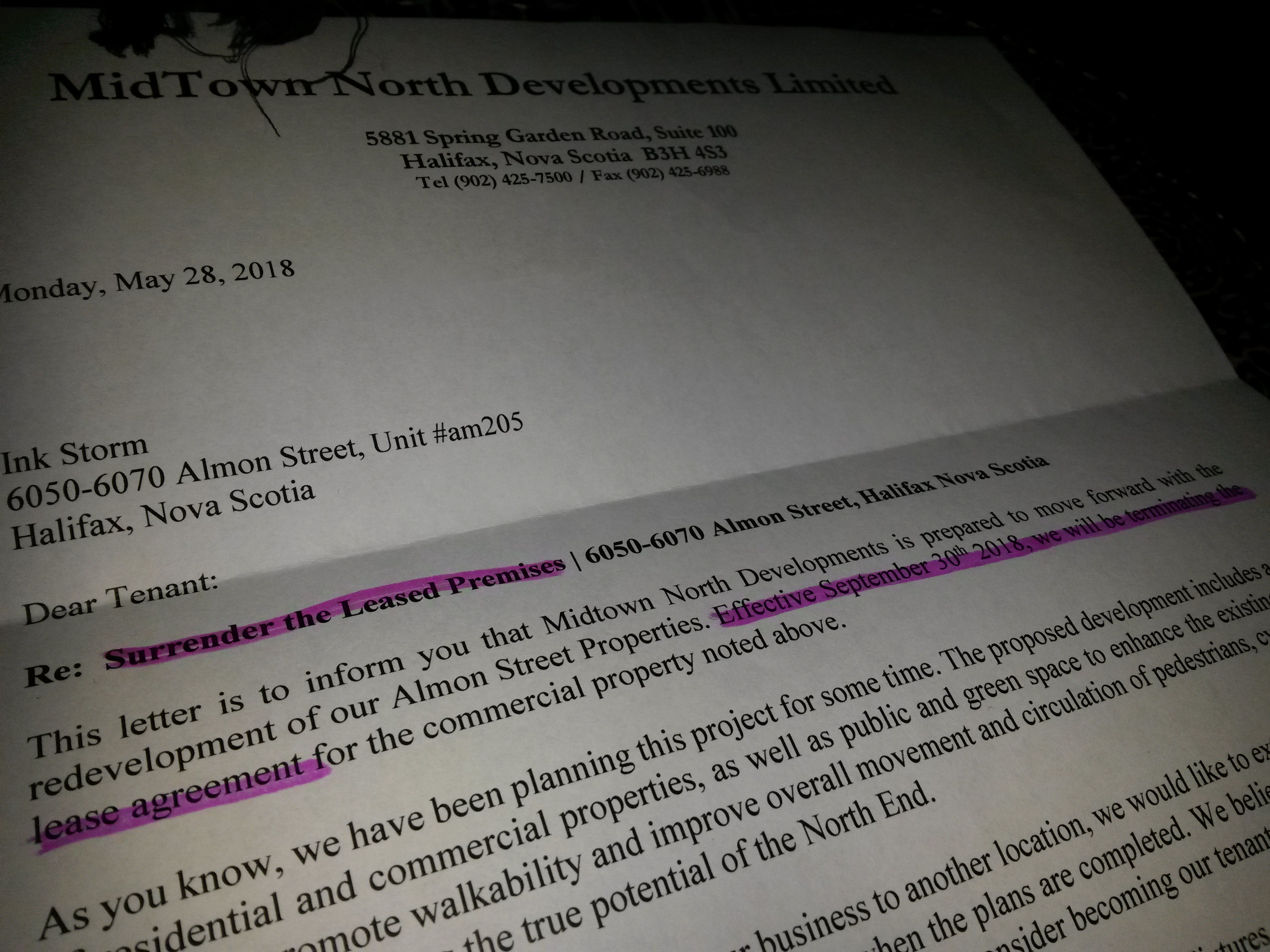 Radstorm eviction notice